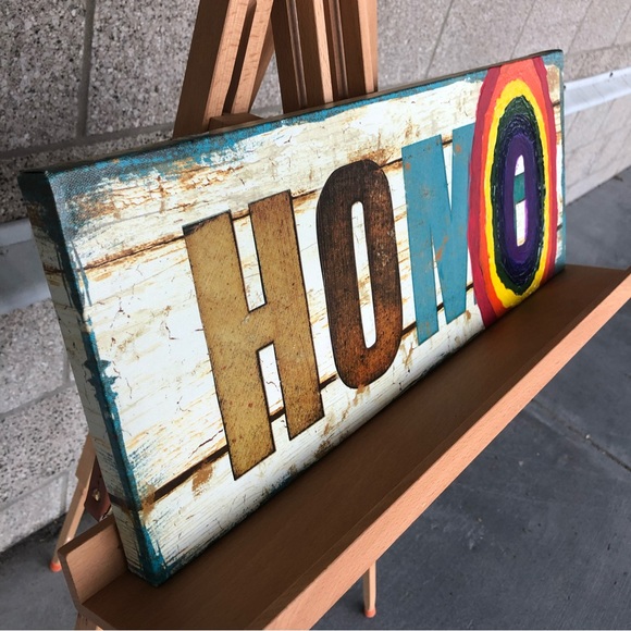 “Homo Is Where The Heart Is” - 20 x 8 Rainbow Flag Gay Wall Art Decor - Picture 4 of 5